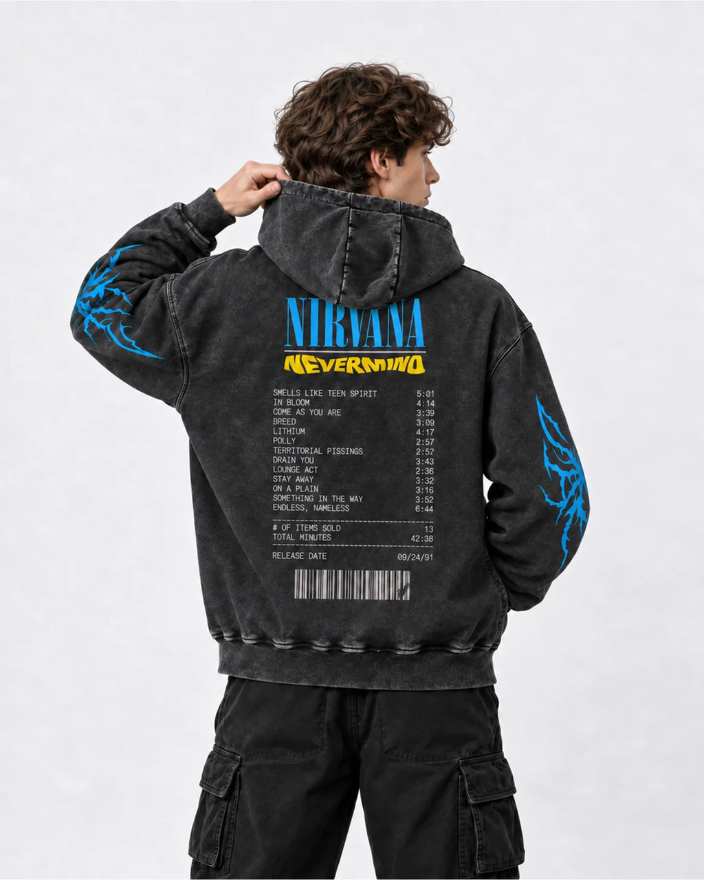 Nirvana Nevermind Youth Decay – Acid Wash Hoodie