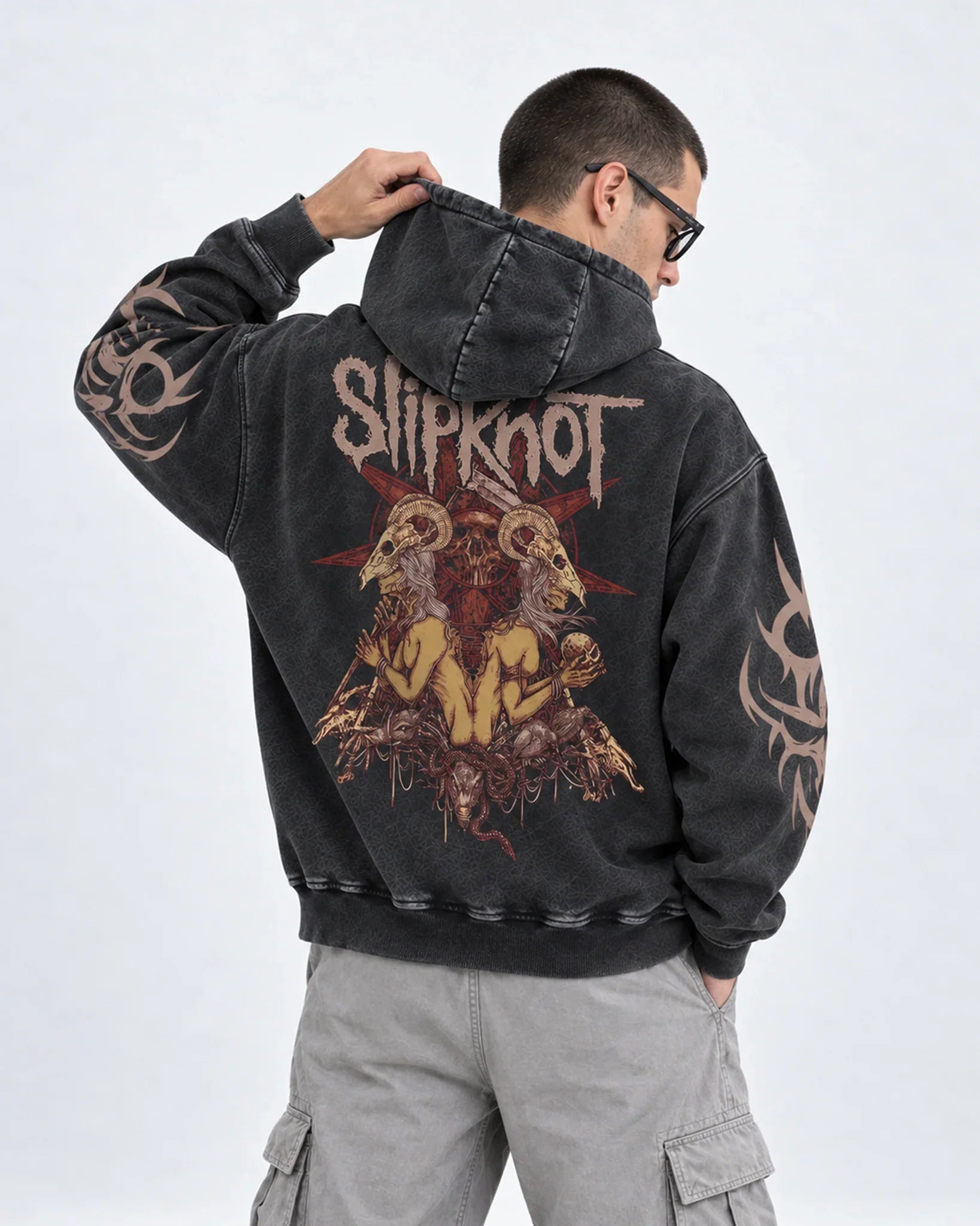 Slipknot - People = Shit Sigil - Acid Wash Hoodie – Jnorss