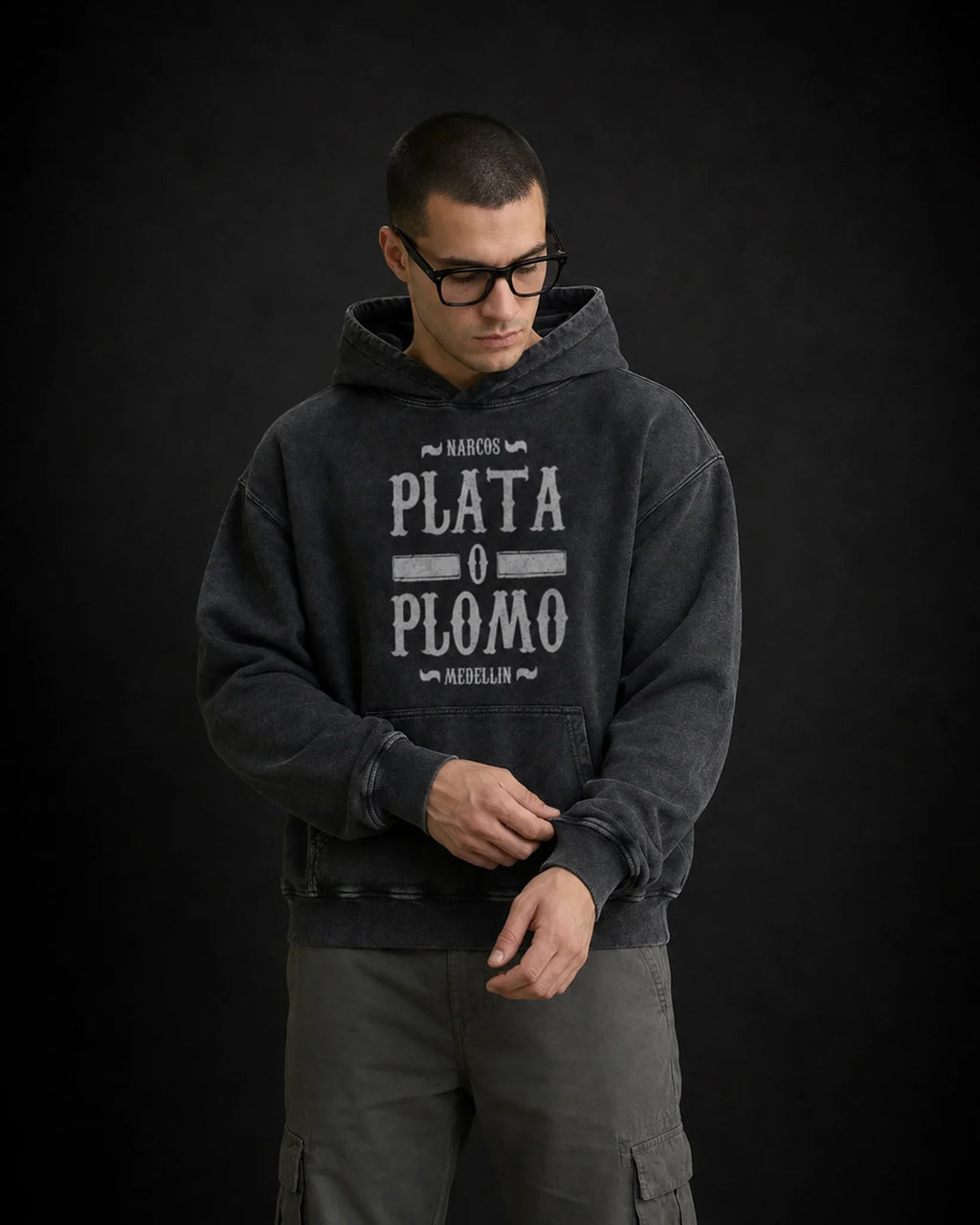Pablo Escobar Shadow Empire - Acid Wash Hoodie