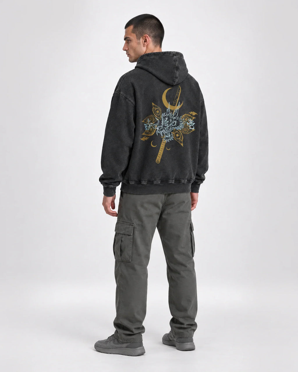Demon slayer acid wash hoodie