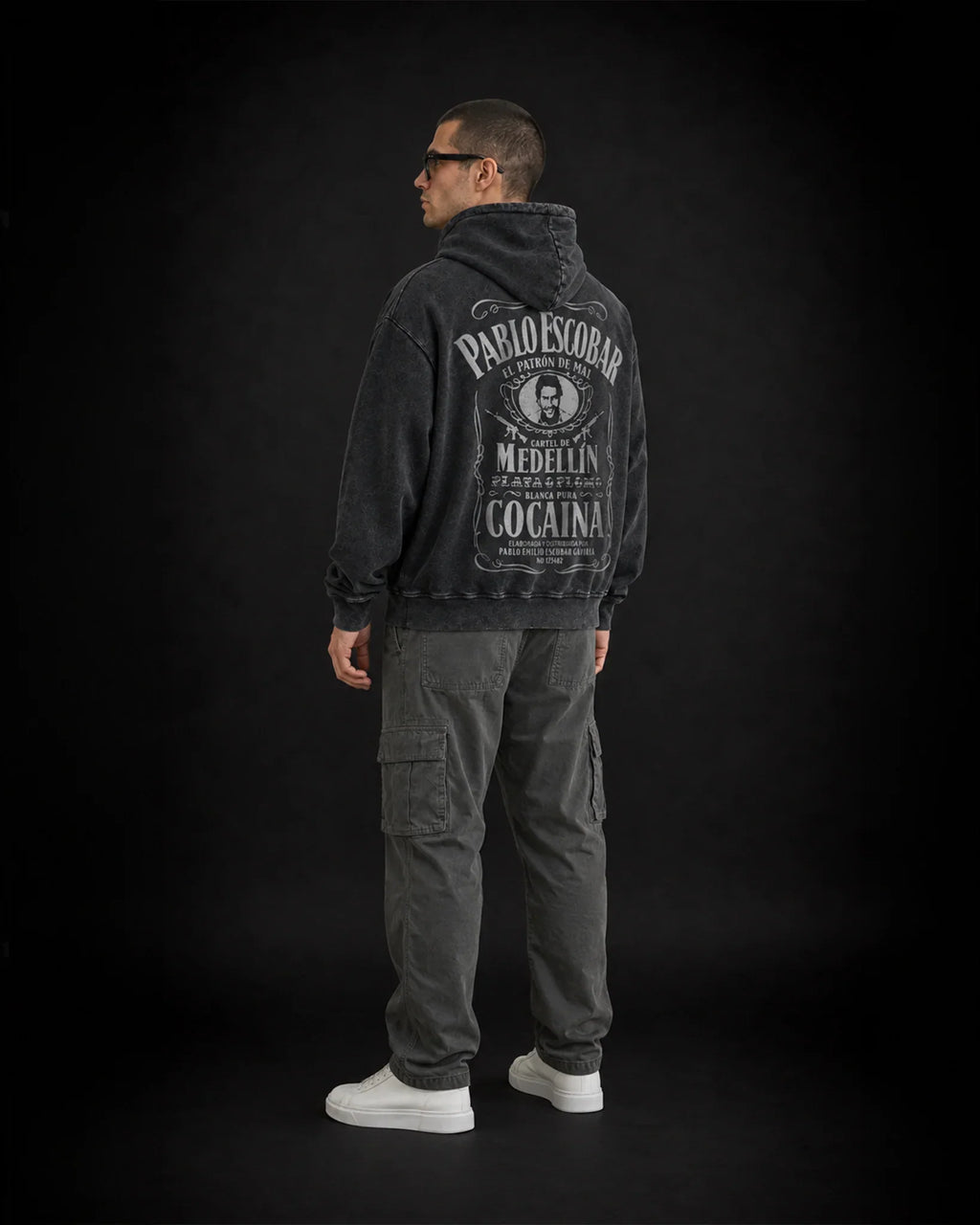 Pablo Escobar Shadow Empire - Acid Wash Hoodie