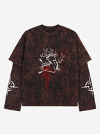Arthur Morgan Wanted Long Sleeve Acid Wash Tee