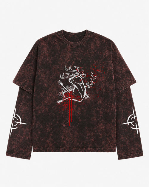 Arthur Morgan Wanted Long Sleeve Acid Wash Tee