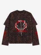 Kratos Acid Wash Layered Full Sleeve Tee