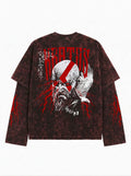 Kratos Acid Wash Layered Full Sleeve Tee