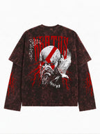 Kratos Acid Wash Layered Full Sleeve Tee