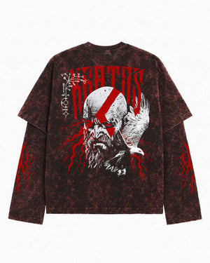 Kratos Acid Wash Layered Full Sleeve Tee