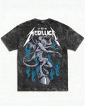 Metallica Flame Demon Boxy Acid Wash Tee