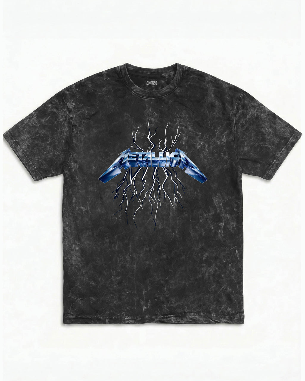 Metallica Flame Demon Boxy Acid Wash Tee