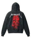 Metallica Chrimson Coil acid wash hoodie by Jnorss featuring a bold graphic design on soft fabric.
