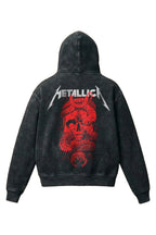 Metallica Chrimson Coil acid wash hoodie by Jnorss featuring a bold graphic design on soft fabric.
