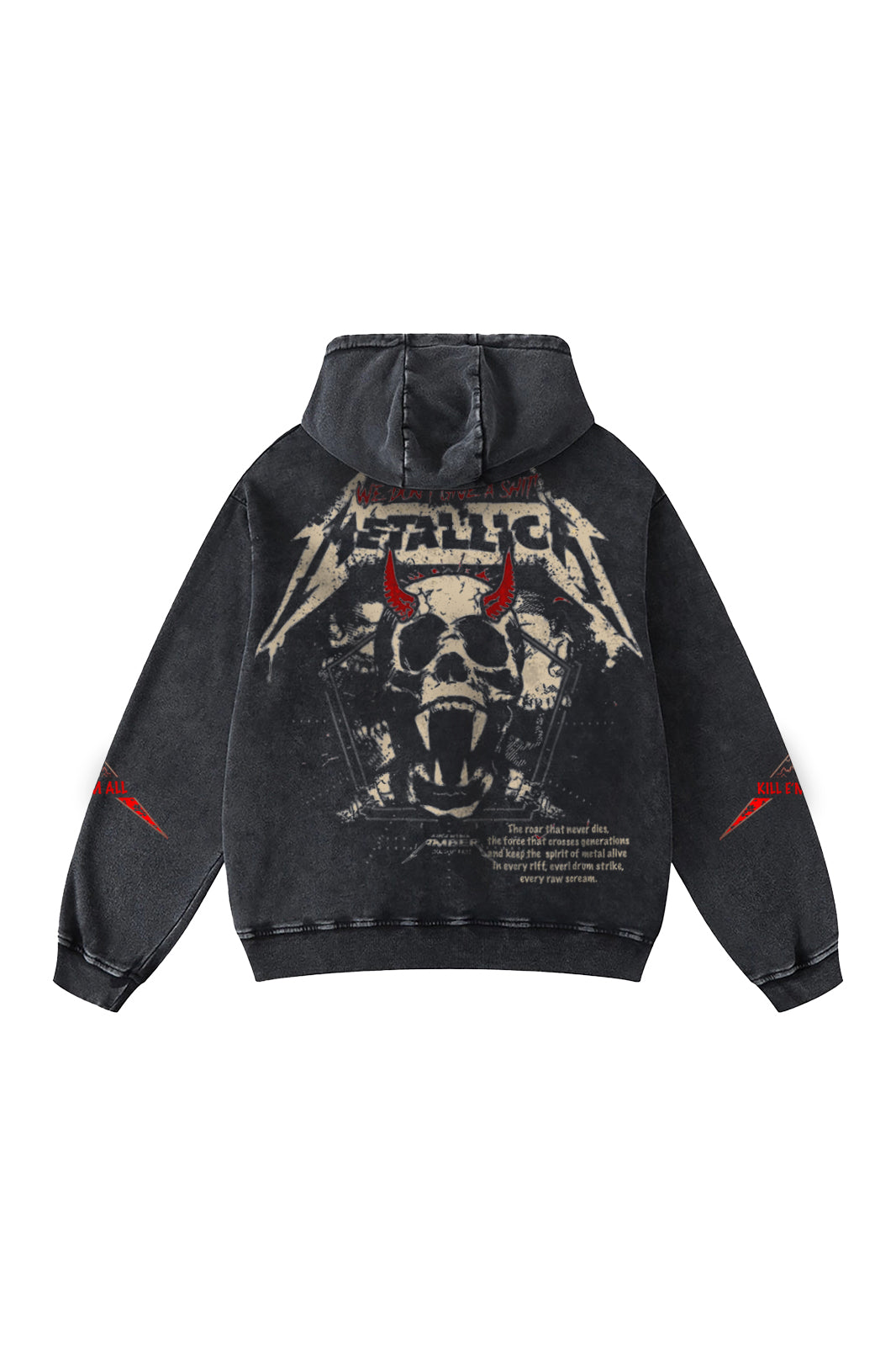 Metallica Electric Thrash Omen - Acid Wash Hoodie