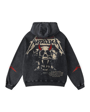 Metallica Electric Thrash Omen - Acid Wash Hoodie