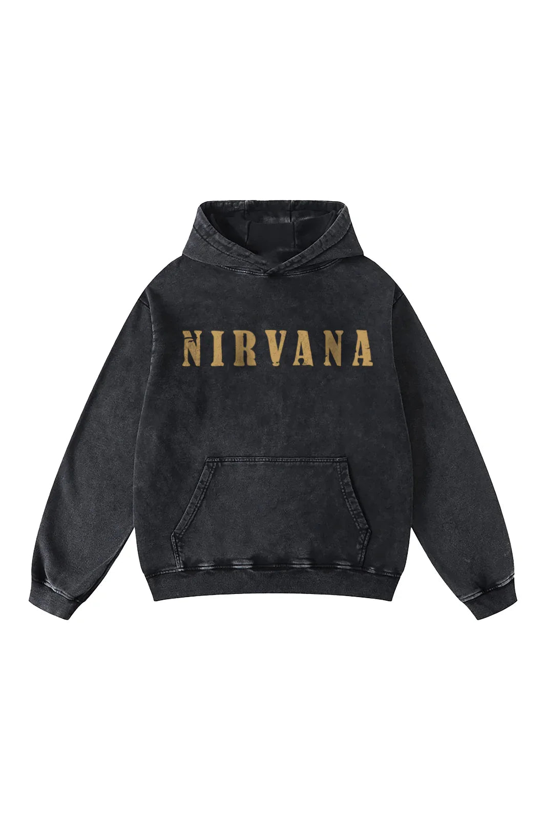 Metallic acid wash hoodie by Jnorss from the Nirvana Heaven In Distortion collection, featuring a stylish, glossy finish.