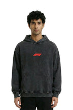 Jnorss Monaco Monte Carlo Afterdark acid wash hoodie worn by a model, showcasing the front design and relaxed fit.