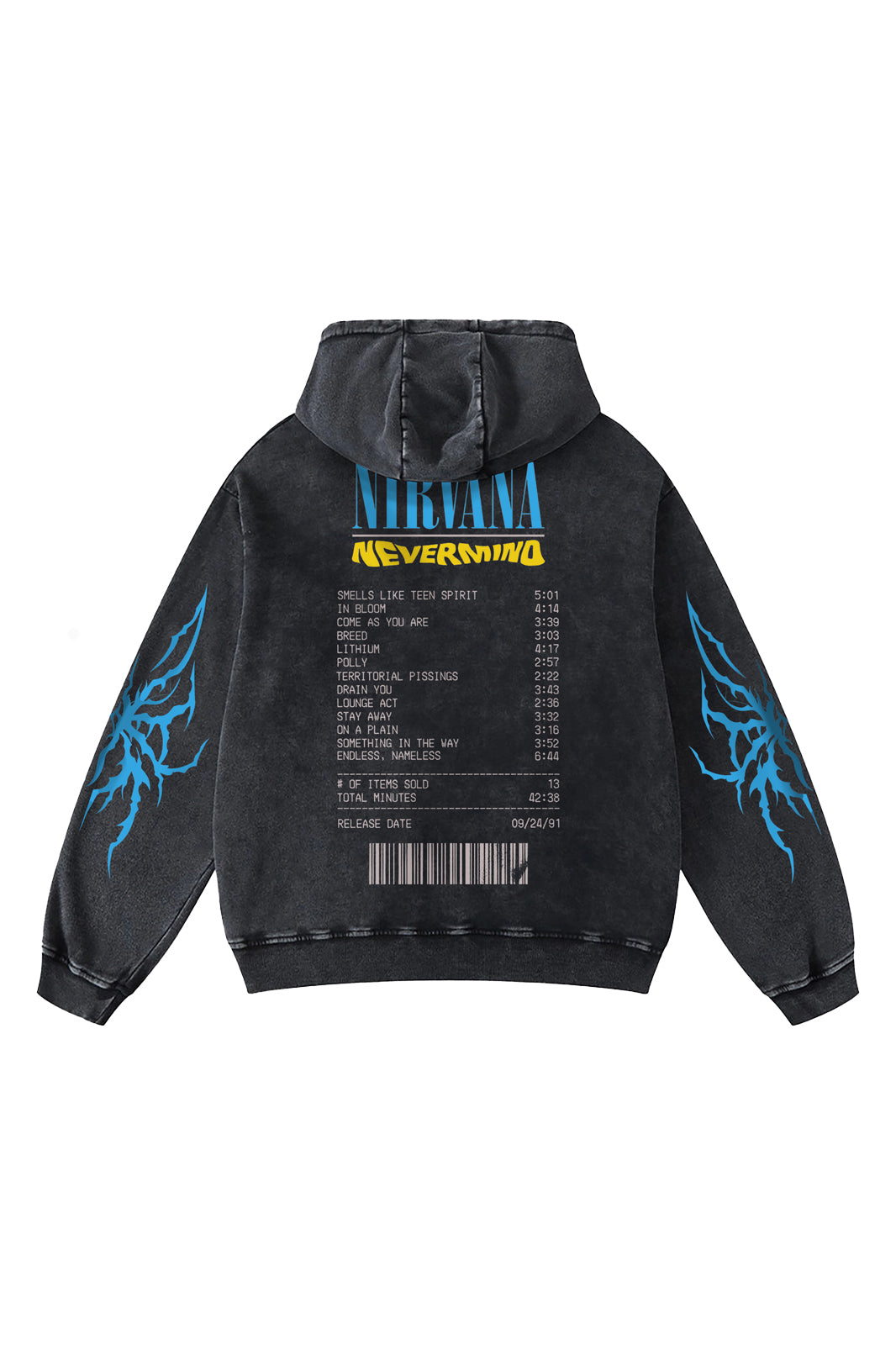 Nirvana Nevermind Youth Decay – Acid Wash Hoodie – Jnorss