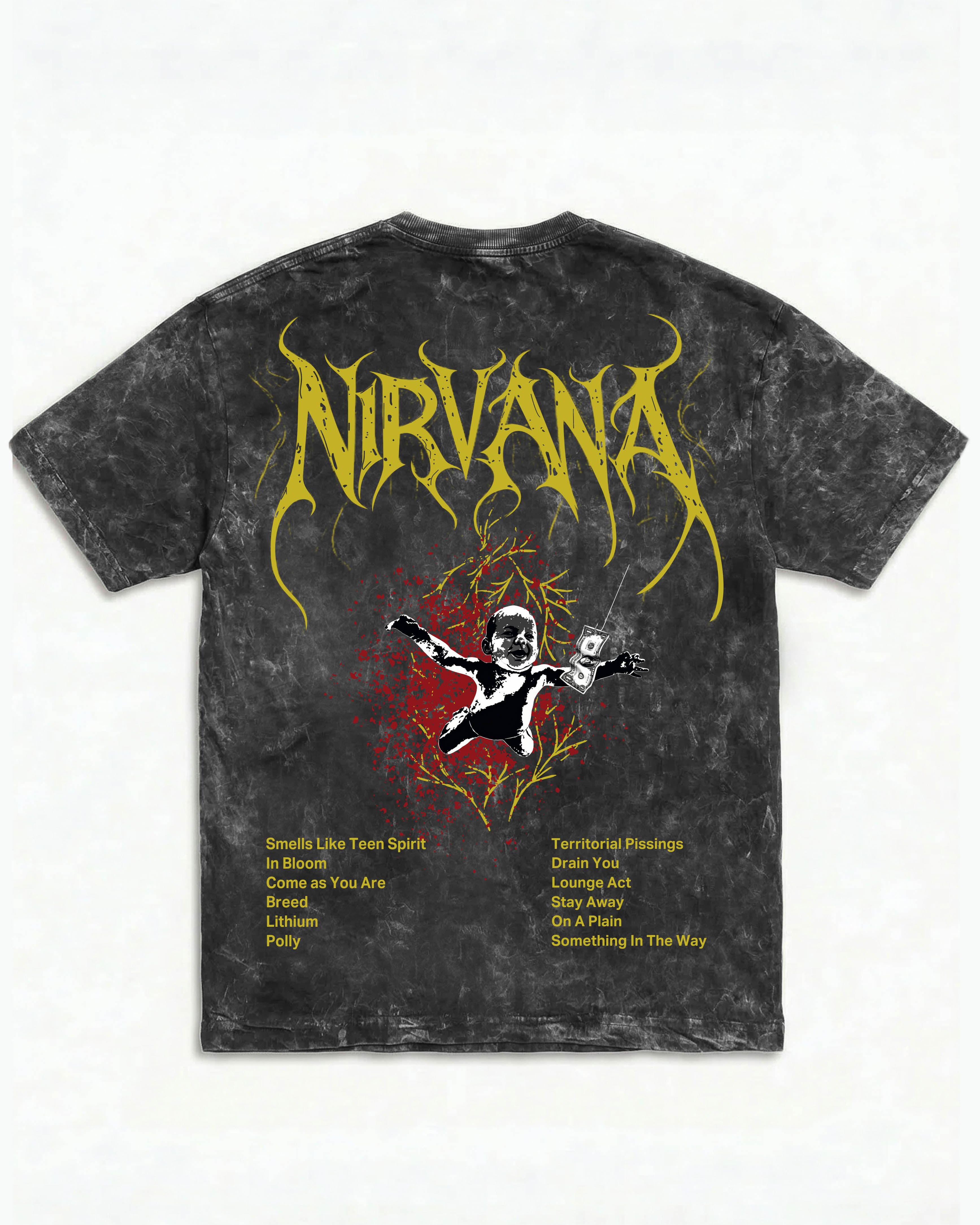 Nirvana Grunge Rebellion Acid Wash Tee