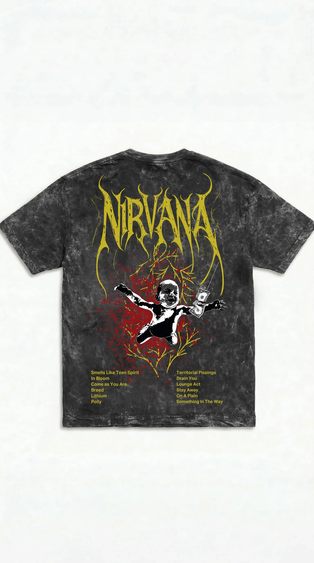 Nirvana Grunge Rebellion Acid Wash Tee