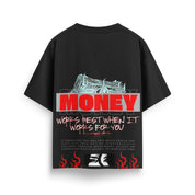 Money works best oversized T-shirt - Jnorss