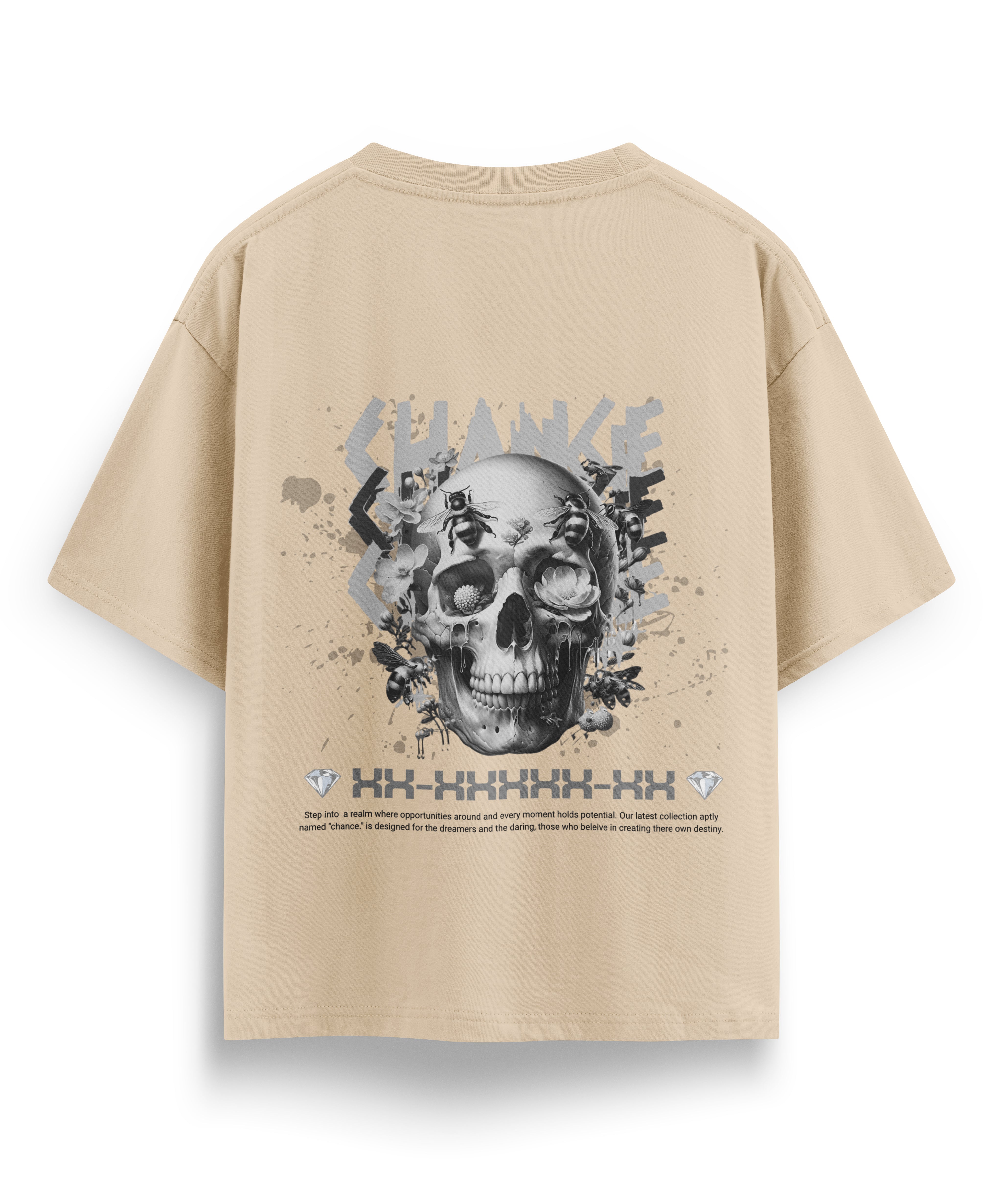 Skull Print Men's oversized T-shirt - Jnorss