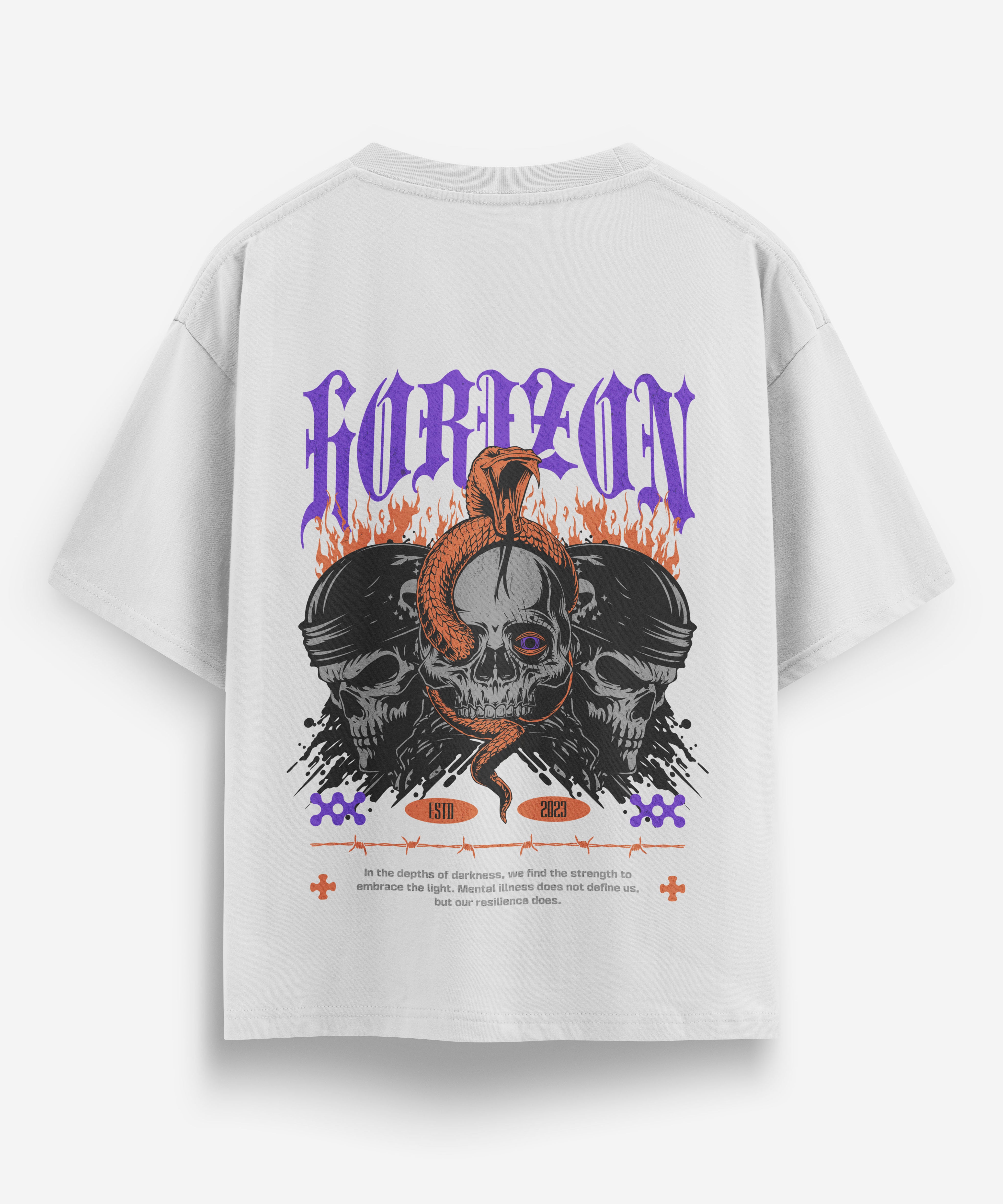 Horizon Skull & Snake Oversized T-shirt - Jnorss