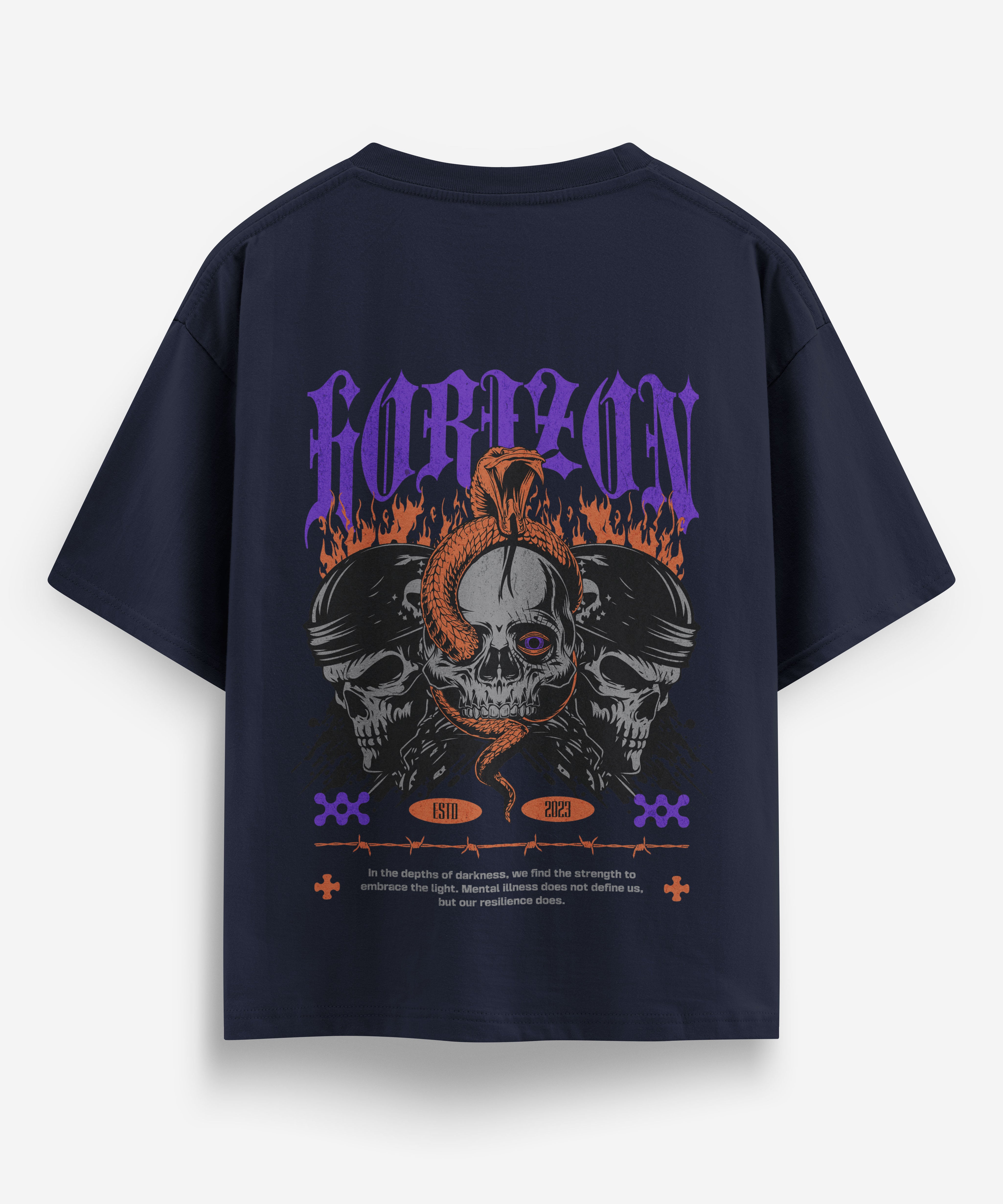 Horizon Skull & Snake Oversized T-shirt - Jnorss