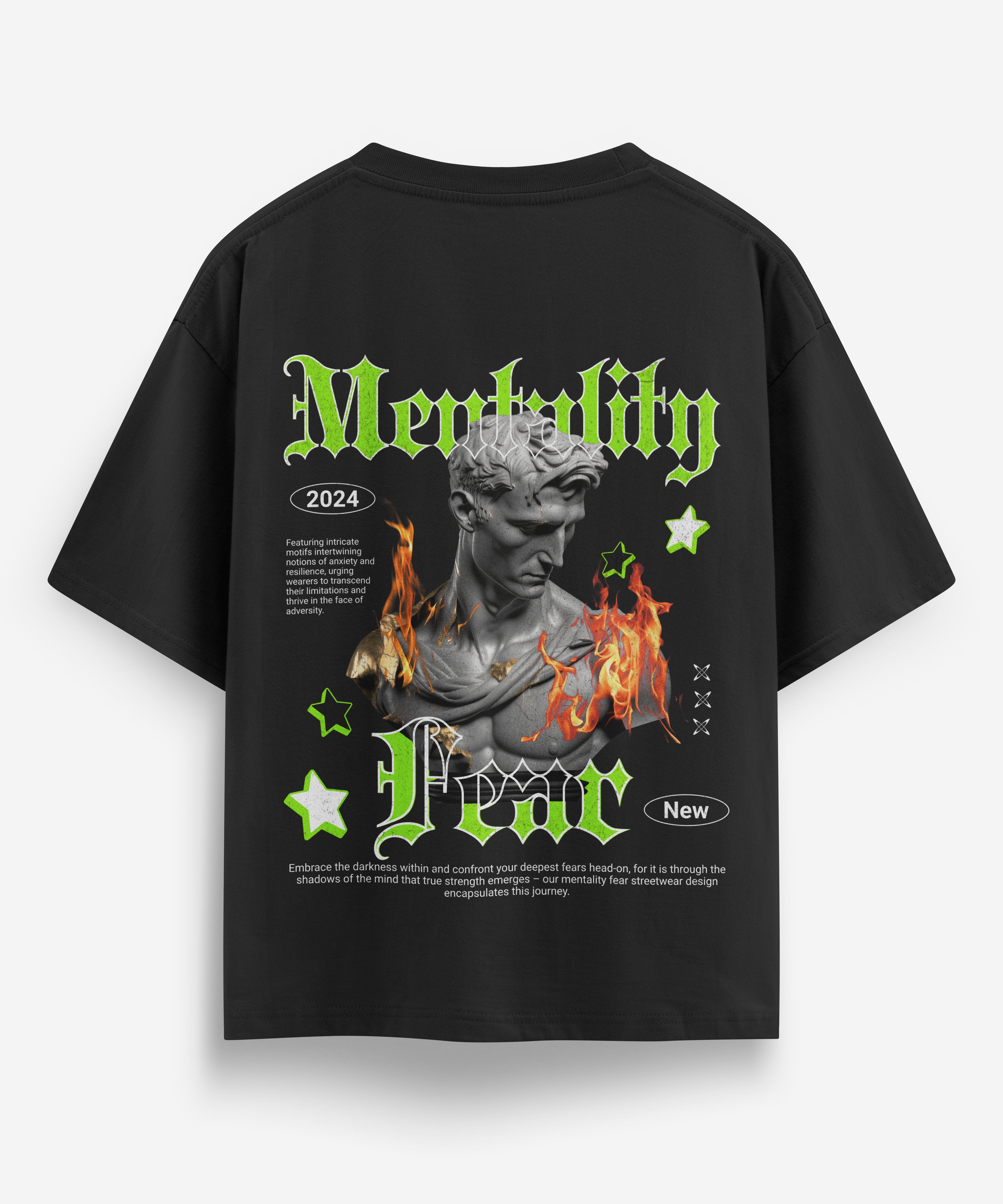 Mentality Fear Oversized T-shirt - Jnorss