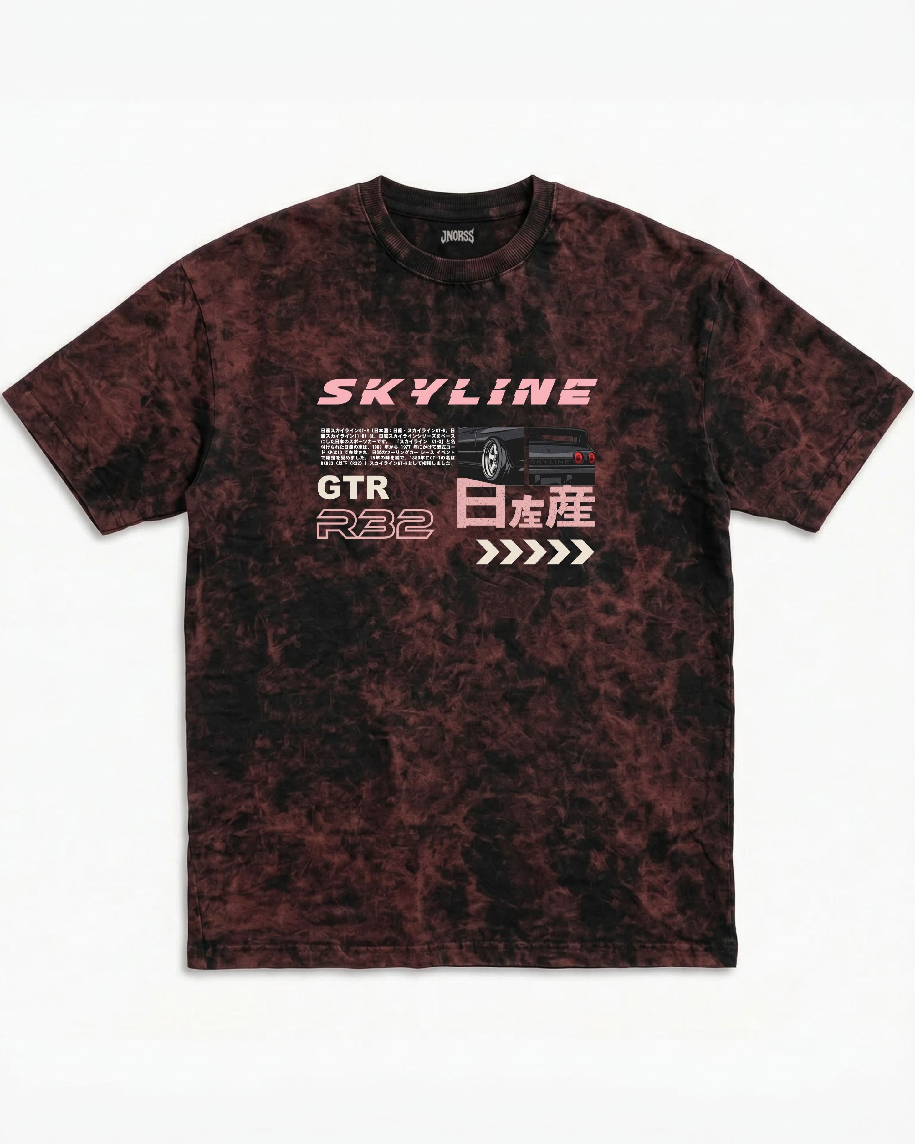 Skyline R32 Dragon Drift Acid Wash Oversized Tee