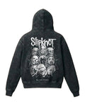 Acid wash Slipknot Psychosocial Omen hoodie by Jnorss featuring band logo and graphic design on front, casual streetwear style.