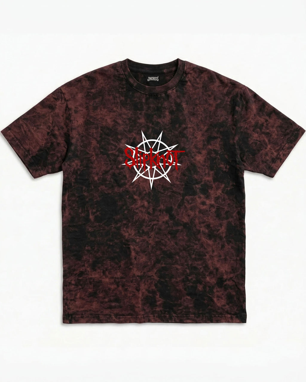 Slipknot Star Skull Red Acid Wash Oversized T-Shirt