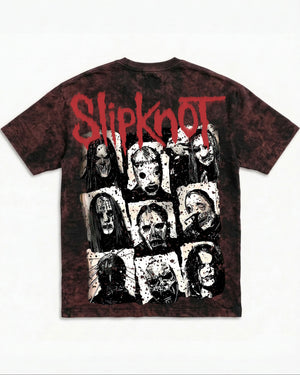 Slipknot Star Skull Red Acid Wash Oversized T-Shirt