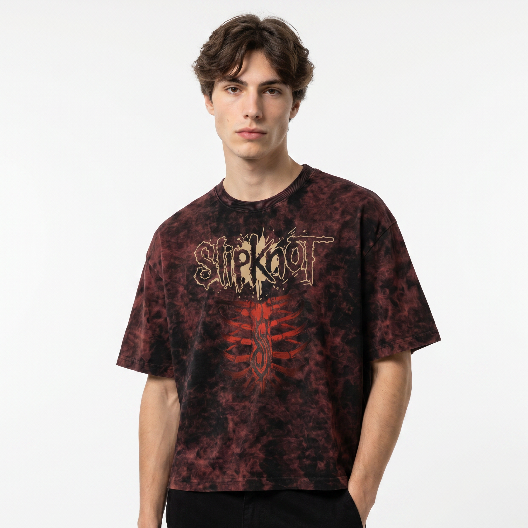 Slipknot Wait And Bleed Boxy Acid Wash Tee