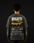 Bugatti Chiron Pur Sport Vintage Wash Layered Full Sleeve T-Shirt