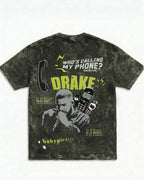 Who’s Calling Drake Boxy Acid Wash Tee