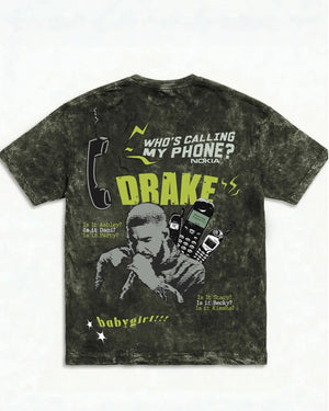 Who’s Calling Drake Boxy Acid Wash Tee