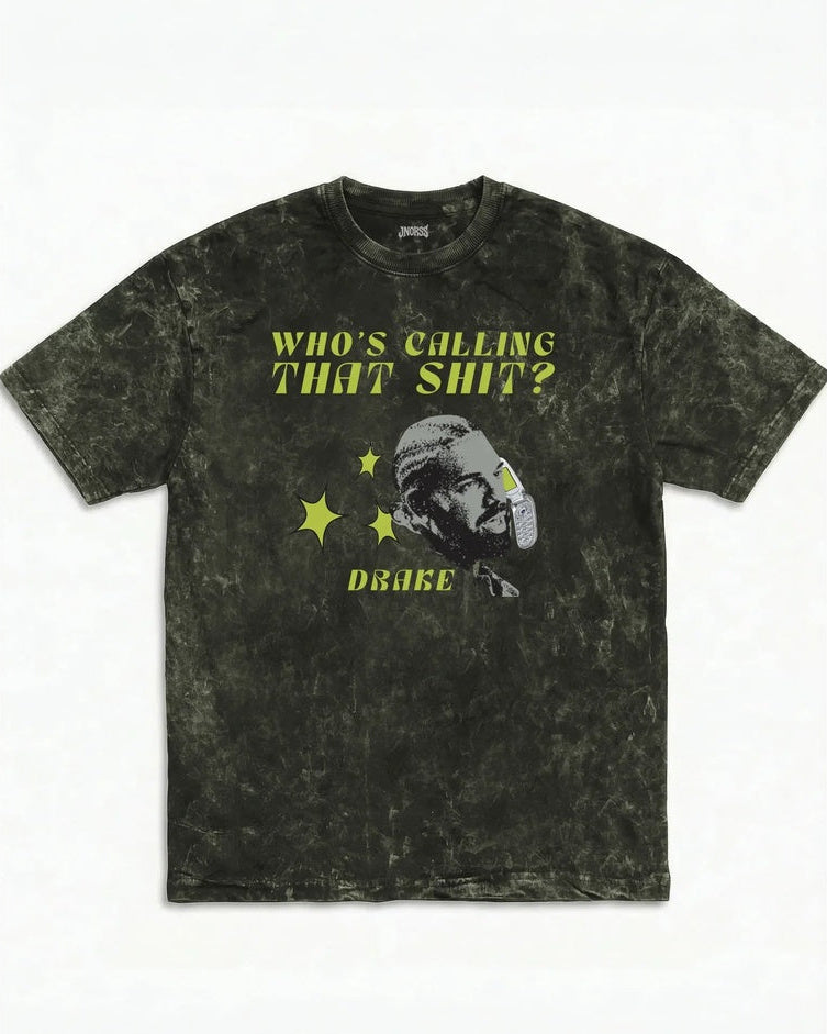 Who’s Calling Drake Boxy Acid Wash Tee