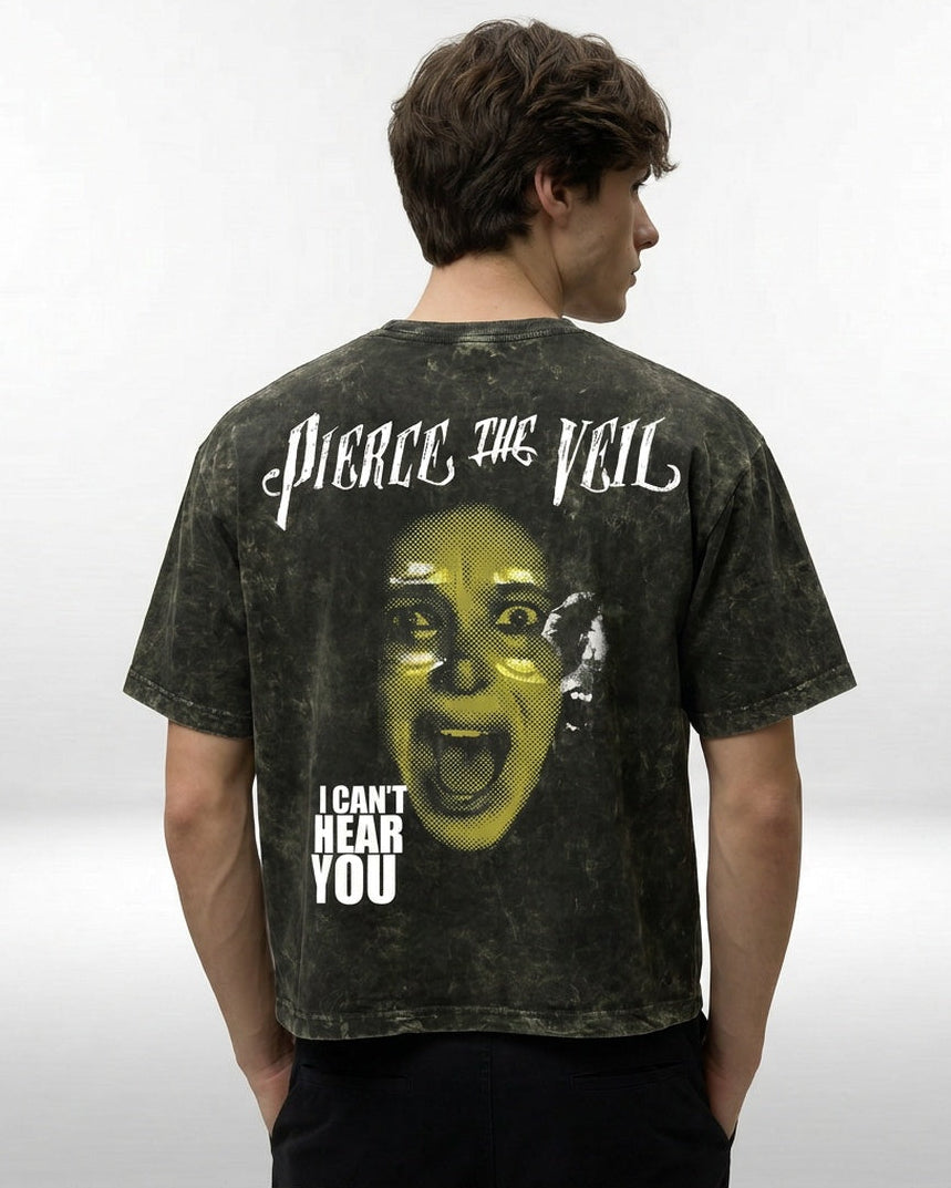 Pierce The Veil Chaos Scream Boxy Acid Wash Tee