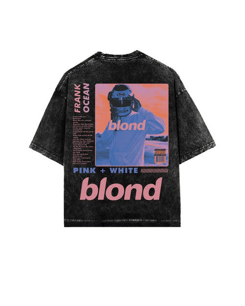 Blond Frank Ocean vintage oversized acid wash T-shirt by Jnorss, featuring a relaxed fit and retro style.