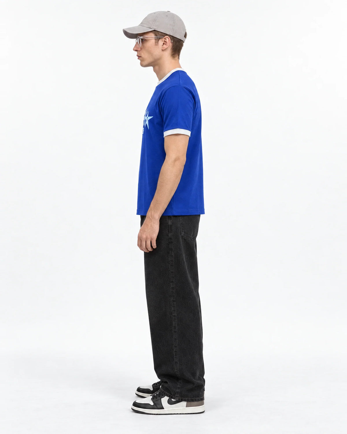 Alpha Star Ringer Tees — side view on model