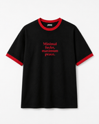 Minimal F*cks, Maximum Peace Ringer Tee
