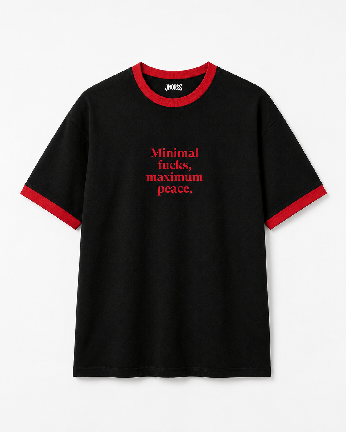 Minimal F*cks, Maximum Peace Ringer Tee