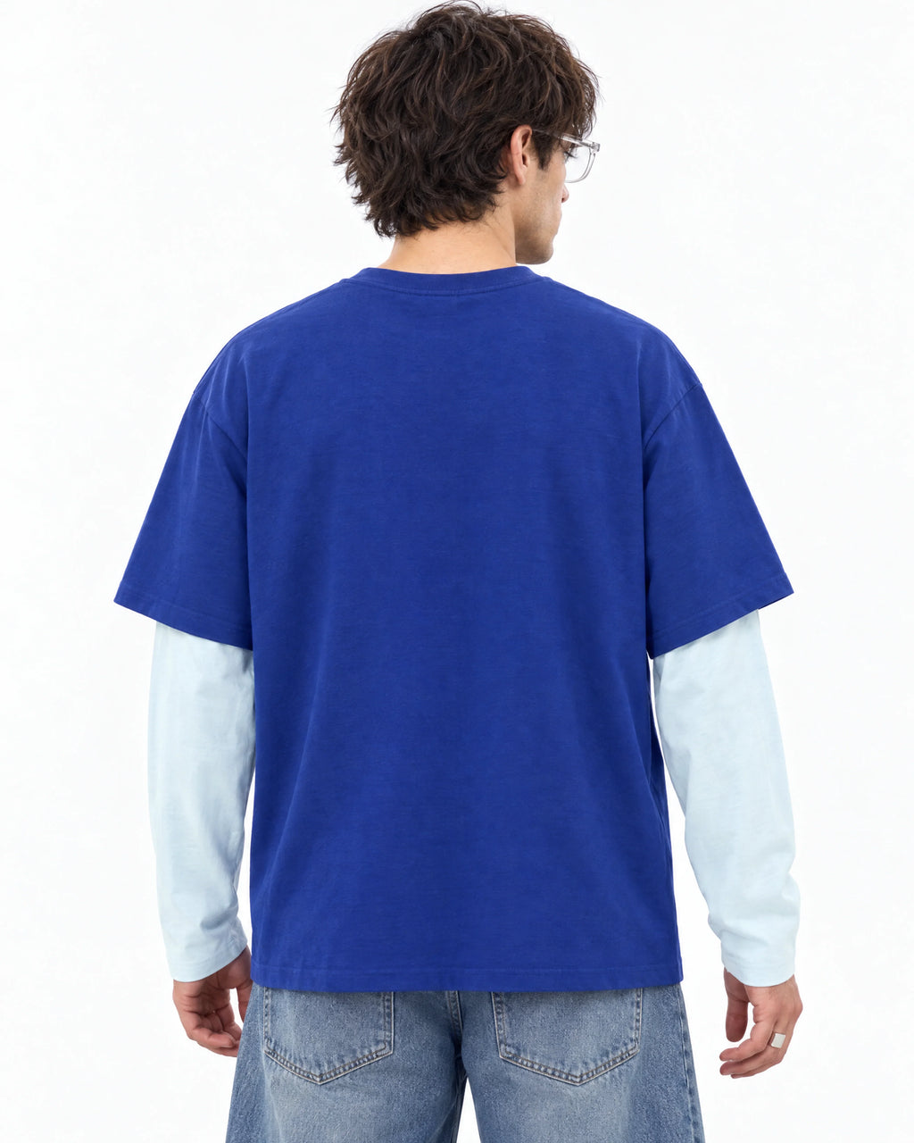 Royal Blue & Sky “07” Oversized Layered T-Shirt
