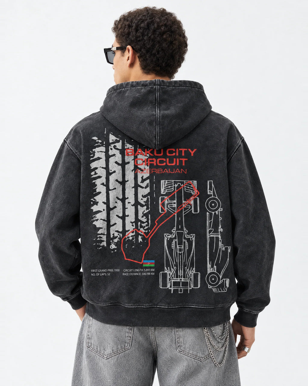 Baku Urban Redline Hoodie - back view