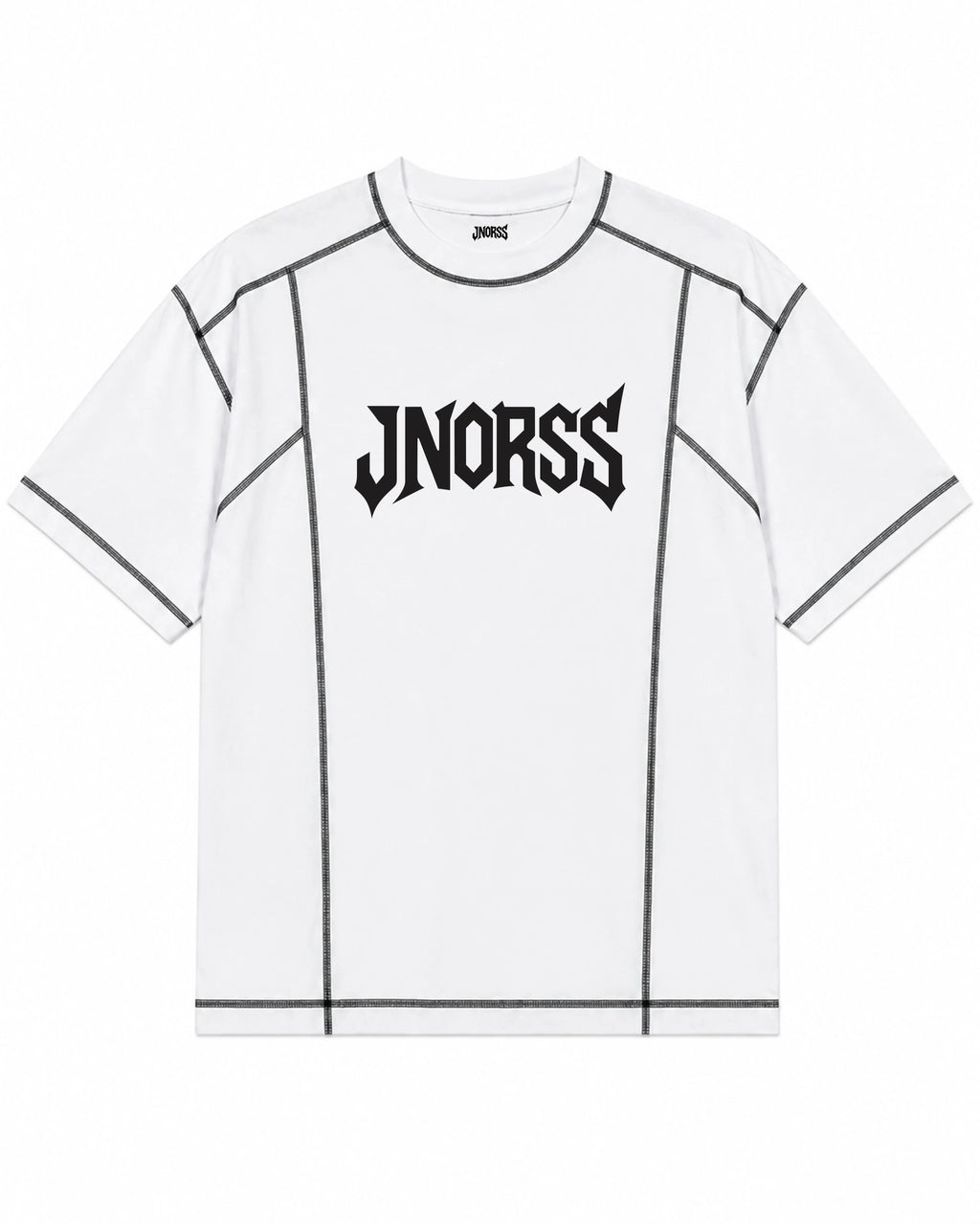 JNORSS Contrast Stitch Boxy T-Shirt-White