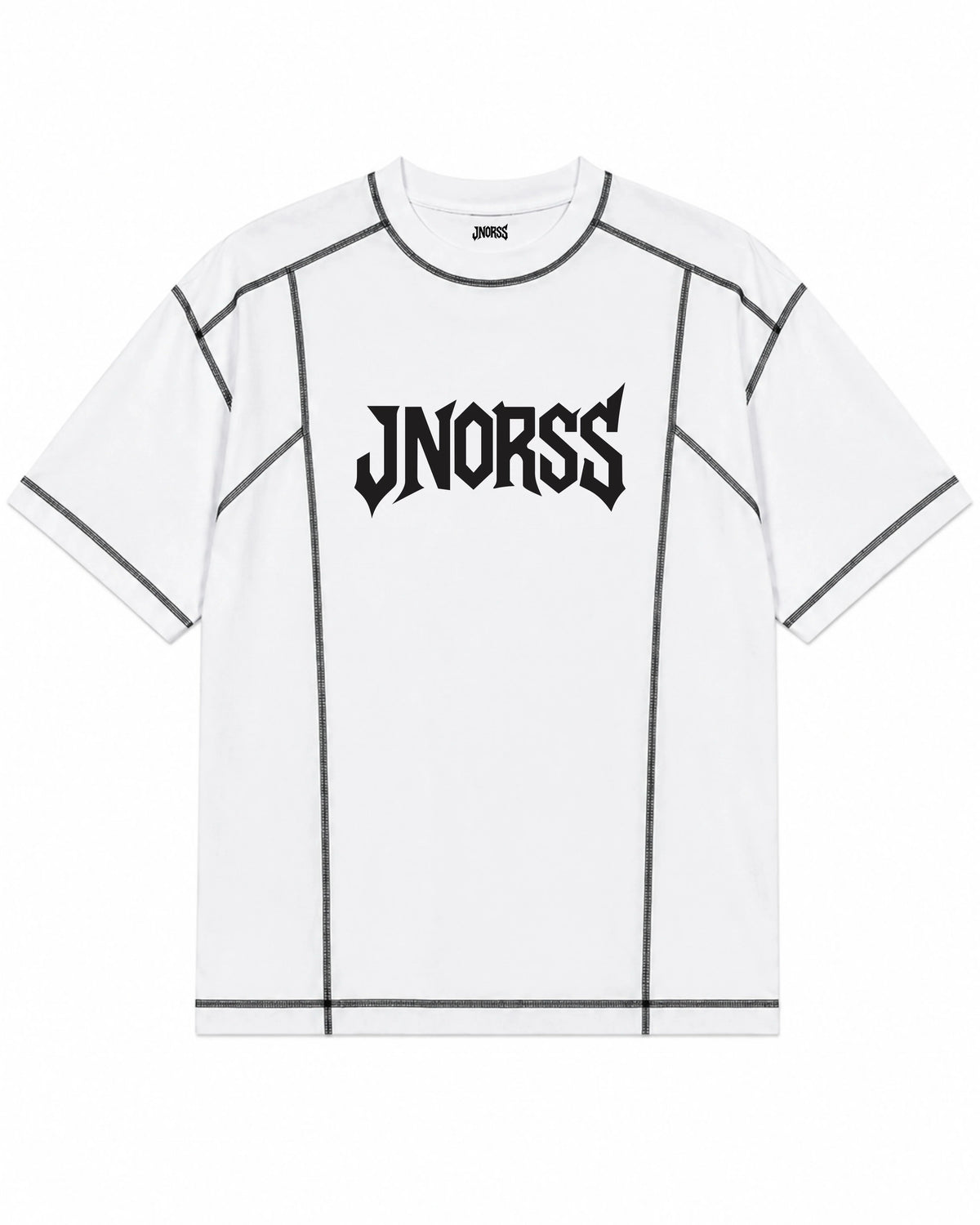 JNORSS Contrast Stitch Boxy T-Shirt-White