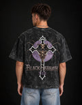 Black Sabbath Purple Eclipse Boxy Acid Wash Tee — back view