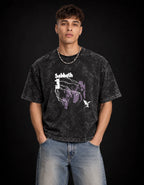 Black Sabbath Purple Eclipse Boxy Acid Wash Tee — front view