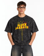 Black Sabbath Vintage Oversized Tee — front view