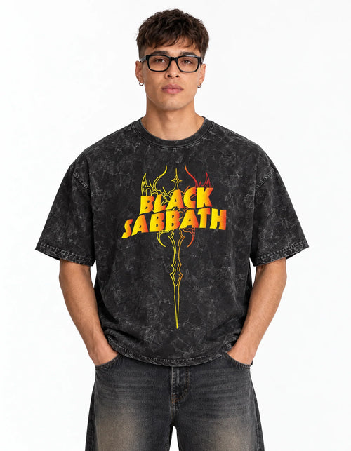 Black Sabbath Vintage Oversized Tee — front view