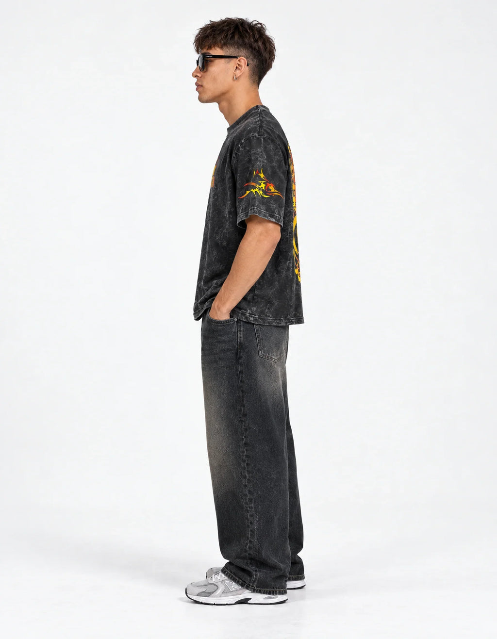 Black Sabbath Vintage Oversized Tee — side view